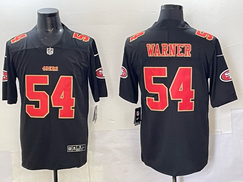 Men's San Francisco 49ers #54 Fred Warner Black  Vapor Limited Stitched Football Jersey