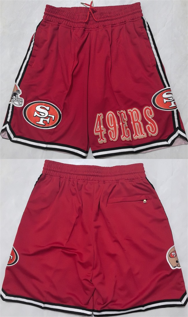 Men's San Francisco 49ers Red Shorts (Run Small)