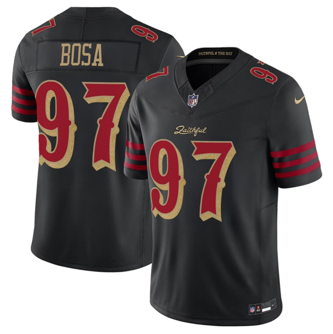 Men's San Francisco 49ers #97 Nick Bosa Black 2025 F.U.S.E. “Rivalries” Vapor Limited Stitched Football Jersey