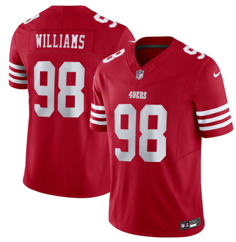 Men's San Francisco 49ers #98 Mykel Williams Red 2025 Draft F.U.S.E. Vapor Untouchable Limited Stitched Football Jersey