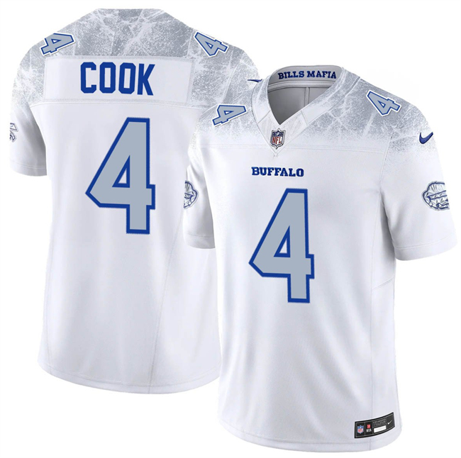 Men's Buffalo Bills #4 James Cook White 2025 F.U.S.E. “Rivalries” Vapor Untouchable Limited Stitched Football Jersey