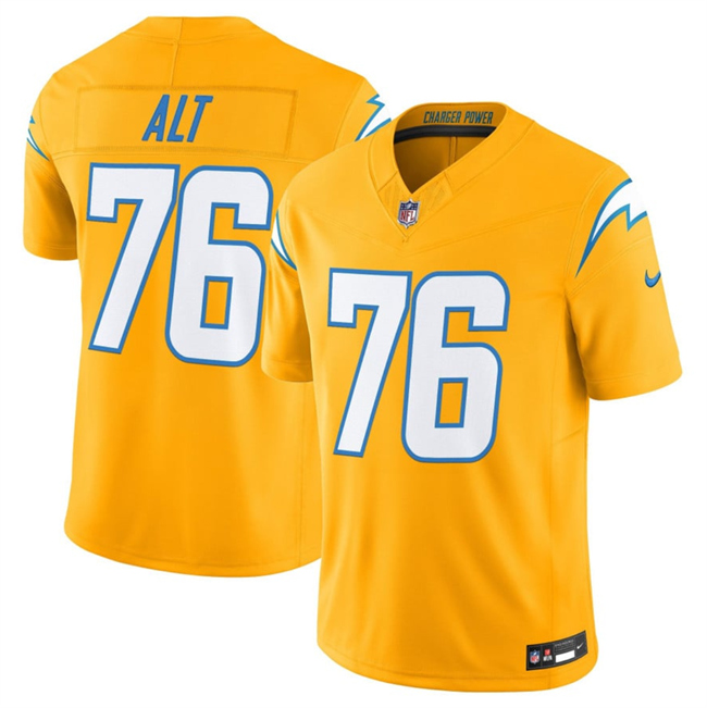 Men's Los Angeles Chargers #76 Joe Alt Gold 2025 F.U.S.E. Alternate Vapor Limited Stitched Football Jersey