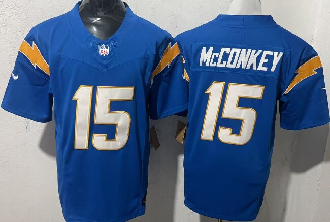 Men's Los Angeles Chargers #15 Ladd McConkey Blue 2025 F.U.S.E. Alternate Vapor Limited Stitched Football Jersey