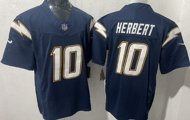Men's Los Angeles Chargers #10 Justin Herbert Navy 2025 F.U.S.E. Alternate Vapor Limited Stitched Football Jersey