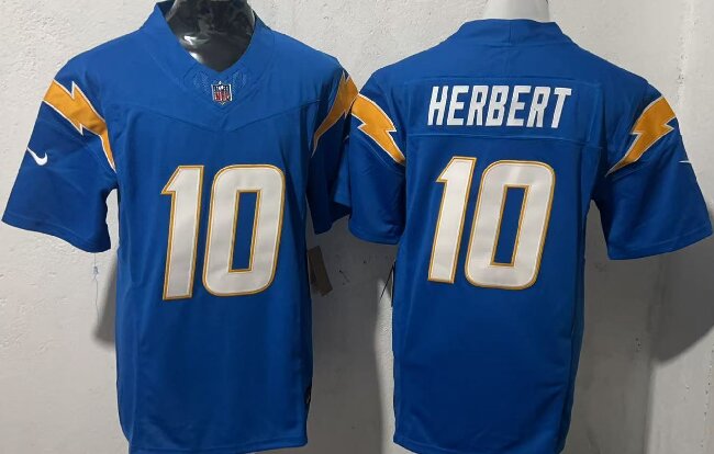 Men's Los Angeles Chargers #10 Justin Herbert Blue 2025 F.U.S.E. Alternate Vapor Limited Stitched Football Jersey