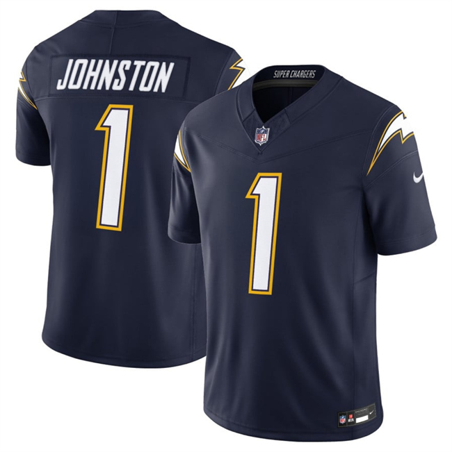 Men's Los Angeles Chargers #1 Quentin Johnston Navy 2025 F.U.S.E. Alternate Vapor Limited Stitched Football Jersey