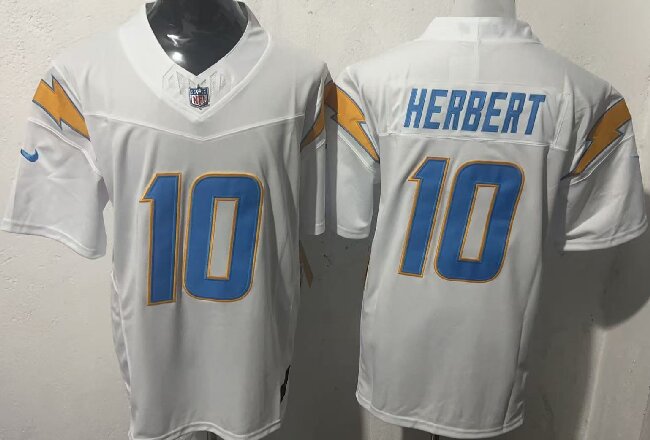 Men's Los Angeles Chargers #10 Justin Herbert White 2025 F.U.S.E. Alternate Vapor Limited Stitched Football Jersey