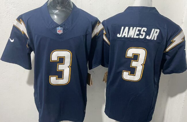 Men's Los Angeles Chargers #3 Derwin James Jr. Navy 2025 F.U.S.E. Alternate Vapor Limited Stitched Football Jersey