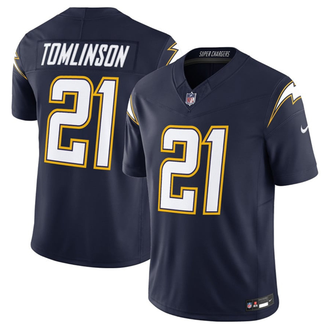 Men's Los Angeles Chargers #21 LaDainian Tomlinson Navy 2025 F.U.S.E. Alternate Vapor Limited Stitched Football Jersey
