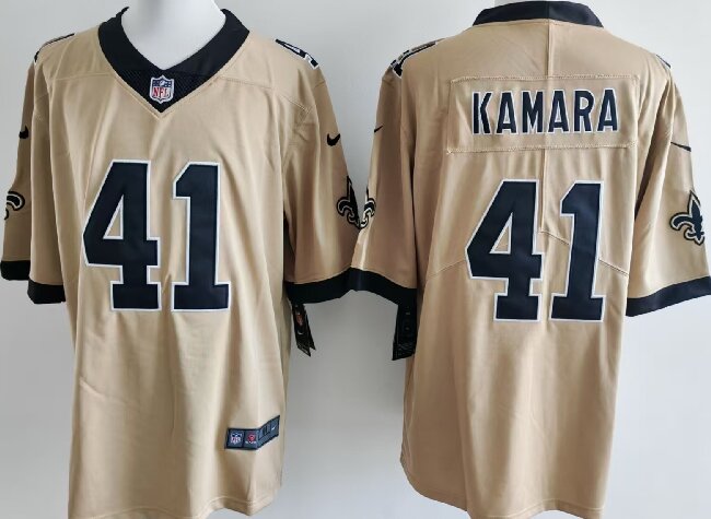 Men's New Orleans Saints #41 Alvin Kamara Gold Alternate Vapor Limited Stitched Football Jersey