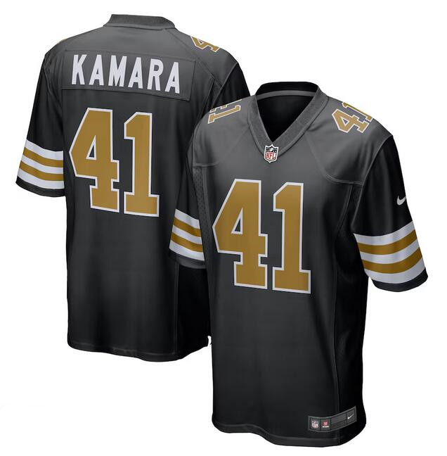 Men's New Orleans Saints #41 Alvin Kamara Black Vapor Limited Stitched Game Jersey