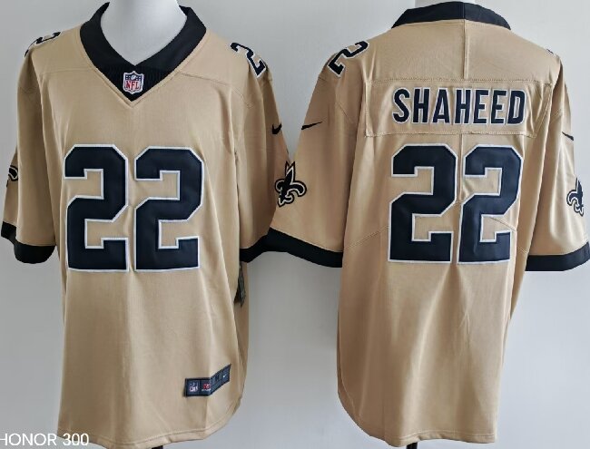 Men's New Orleans Saints #22 Rashid Shaheed Gold Alternate Vapor Limited Stitched Football Jersey