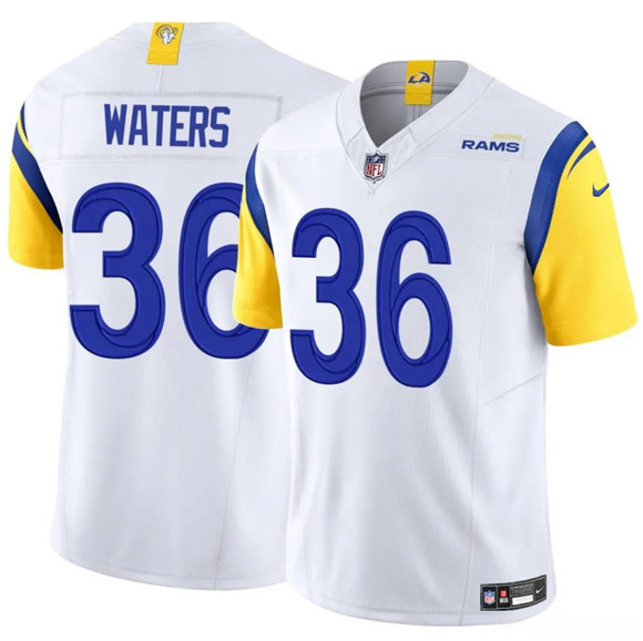 Men's Los Angeles Rams #36 Jordan Waters White 2024 F.U.S.E. Vapor Untouchable Football Stitched Jersey