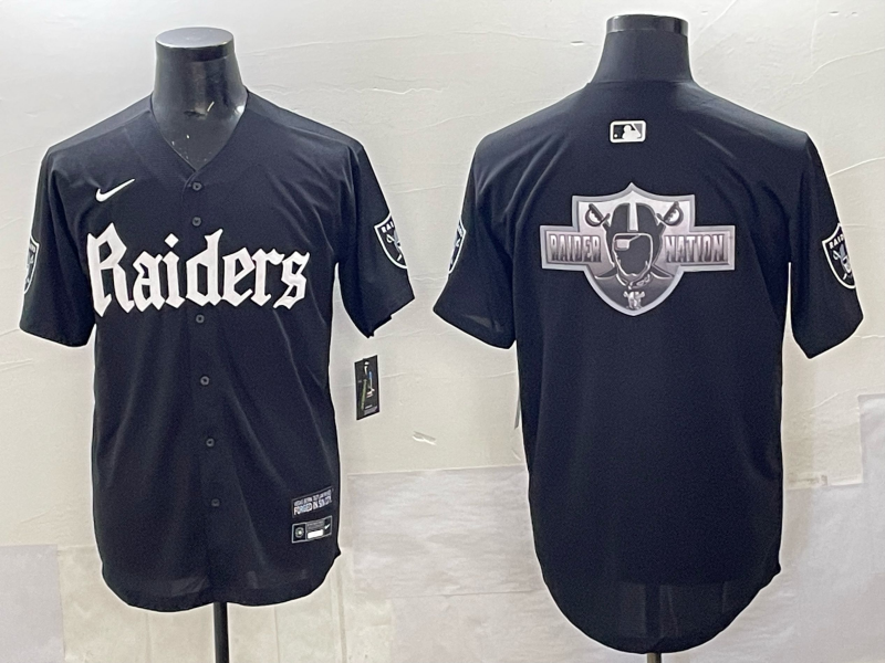 Men's Las Vegas Raiders Team Big Logo Black 'Gothic Sin City Shadows Edition' Vapor Limited Stitched Baseball   Jersey