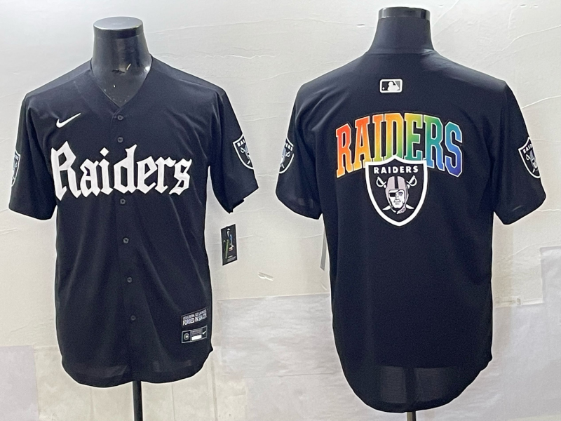 Men's Las Vegas Raiders Team Big Logo Black 'Gothic Sin City Shadows Edition' Vapor Limited Stitched Baseball  Jersey