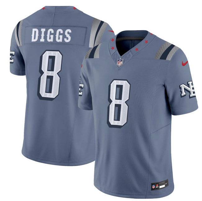 Men's New England Patriots #8 Stefon Diggs 2025 F.U.S.E. “Rivalries” Vapor Limited Stitched Football Jersey