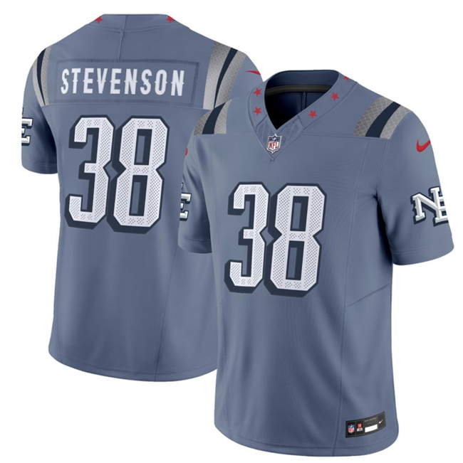 Men's New England Patriots #38 Rhamondre Stevenson 2025 F.U.S.E. “Rivalries” Vapor Limited Stitched Football Jersey