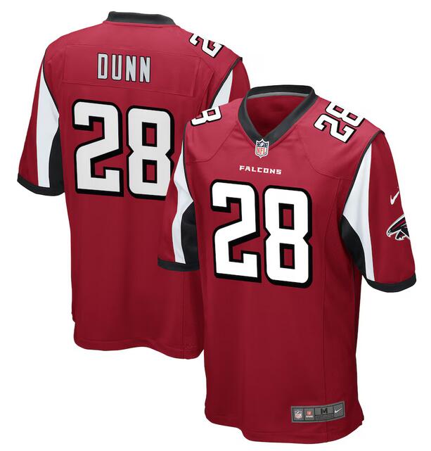 Men's Atlanta Falcons #28 Warrick Dunn Red Stitched Game Jersey