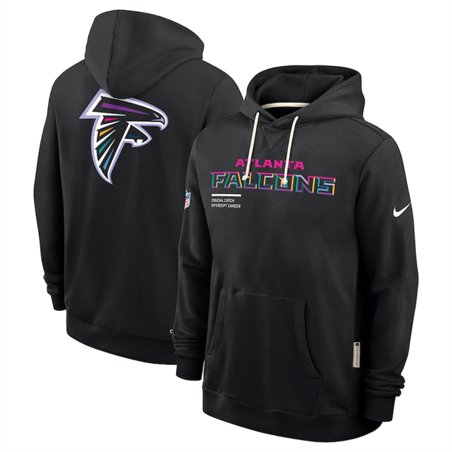 Men's Atlanta Falcons Black 2025 Crucial Catch Club Pullover Hoodie