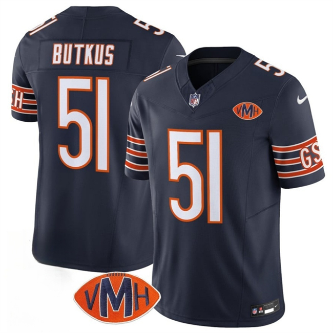 Men's Chicago Bears #51 Dick Butkus Navy 2025 F.U.S.E. With VMH Patch Vapor Untouchable Limited Stitched Football Jersey