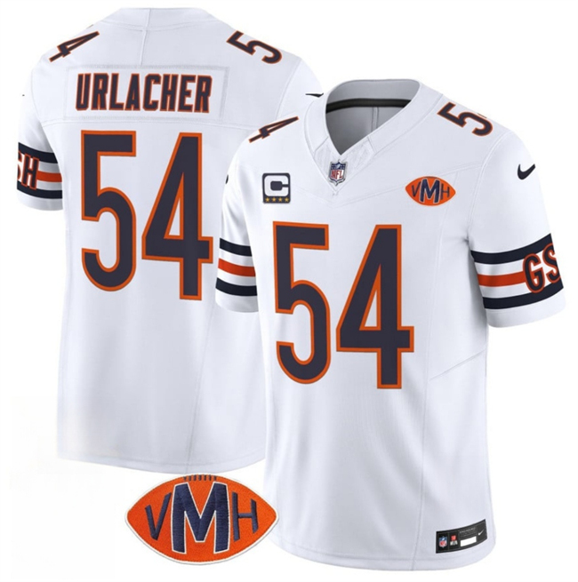 Men's Chicago Bears #54 Brian Urlacher White 2025 F.U.S.E. With 4-Star C Patch VMH Patch Vapor Untouchable Limited Stitched Football Jersey