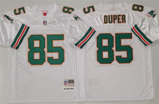 Men's Miami Dolphins #85 Mark Duper White Throwback Stitched Football Jersey