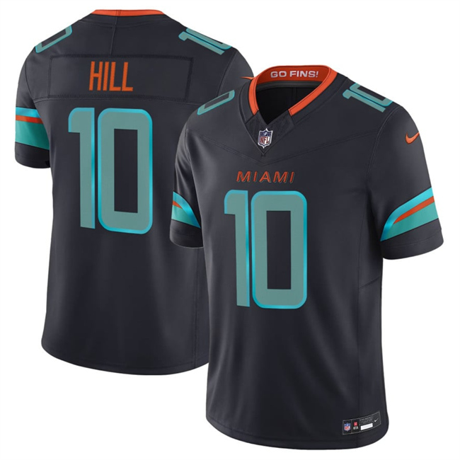 Men's Miami Dolphins #10 Tyreek Hill Black 2025 F.U.S.E. “Rivalries” Vapor Limited Stitched Football Jersey