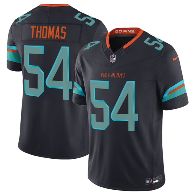 Men's Miami Dolphins #54 Zach Thomas Black 2025 F.U.S.E. “Rivalries” Vapor Limited Stitched Football Jersey