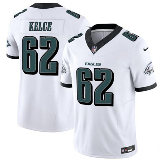 Men's Philadelphia Eagles #62 Jason Kelce White 2024 F.U.S.E. Vapor Untouchable Limited Football Stitched Jersey