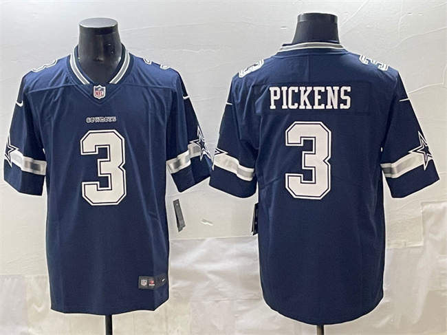 Men's Dallas Cowboys #3 George Pickens Navy 2025 Vapor Untouchable Limited Stitched Football Jersey