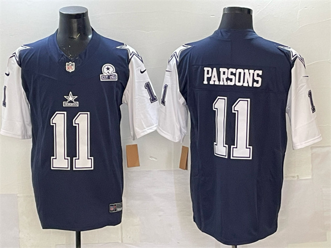 Men's Dallas Cowboys #11 Micah Parsons Navy 2023 F.U.S.E. With 1960 Patch Vapor Limited Stitched Football Jersey