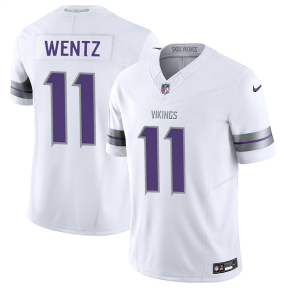 Men's Minnesota Vikings #11 Carson Wentz White 2025 F.U.S.E. Winter Warrior Limited Football Stitched Jersey