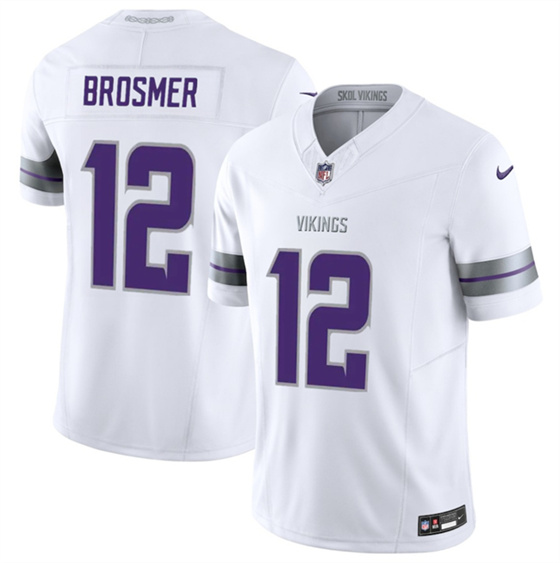 Men's Minnesota Vikings #12 Max Brosmer White 2025 F.U.S.E. Winter Warrior Limited Football Stitched Jersey