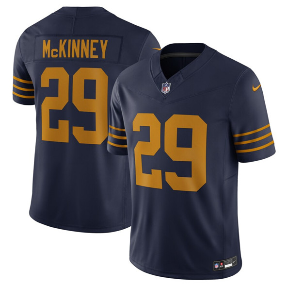 Men's Green Bay Packers #29 Xavier McKinney Navy The 1923 Classic Vapor F.U.S.E. Limited Football Stitched Jersey