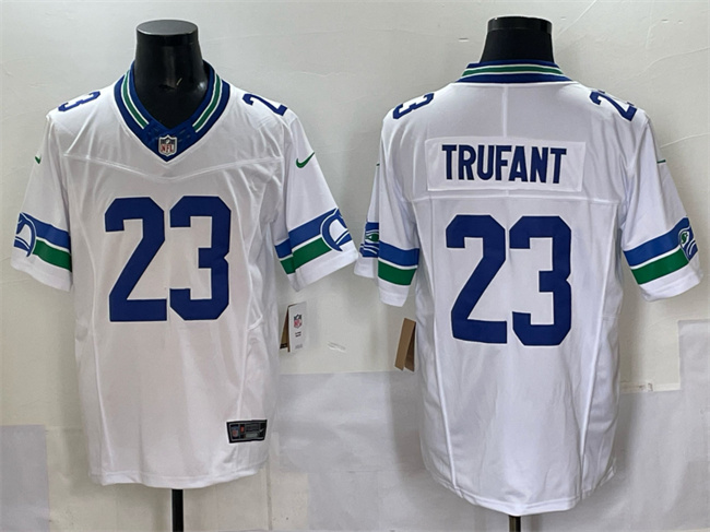 Men's Seattle Seahawks #23 Marcus Trufant White F.U.S.E. Throwback Vapor Limited Football Stitched Jersey