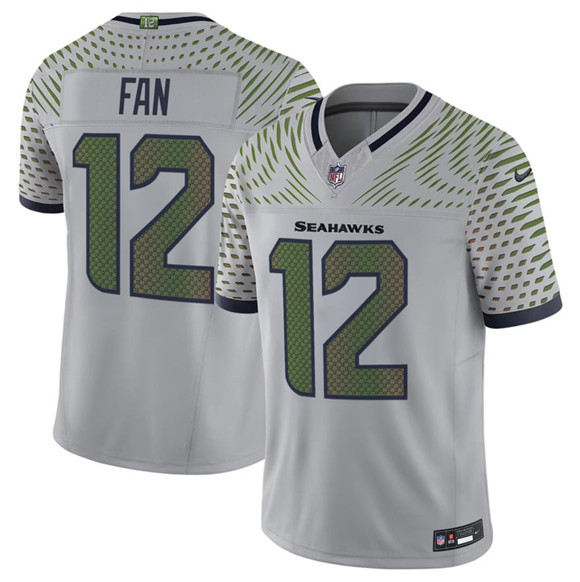 Men's Seattle Seahawks #12 Fan Gray 2025 F.U.S.E. “Rivalries” Vapor Untouchable Limited Football Stitched Jersey
