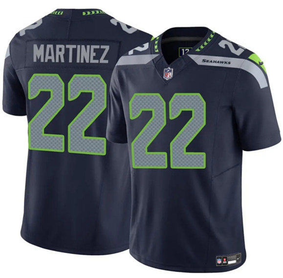 Men's Seattle Seahawks #22 Damien Martinez Navy 2025 F.U.S.E. Vapor Untouchable Limited Football Stitched Jersey