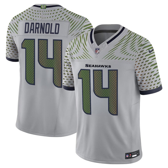 Men's Seattle Seahawks #14 Sam Darnold Gray 2025 F.U.S.E. “Rivalries” Vapor Untouchable Limited Football Stitched Jersey