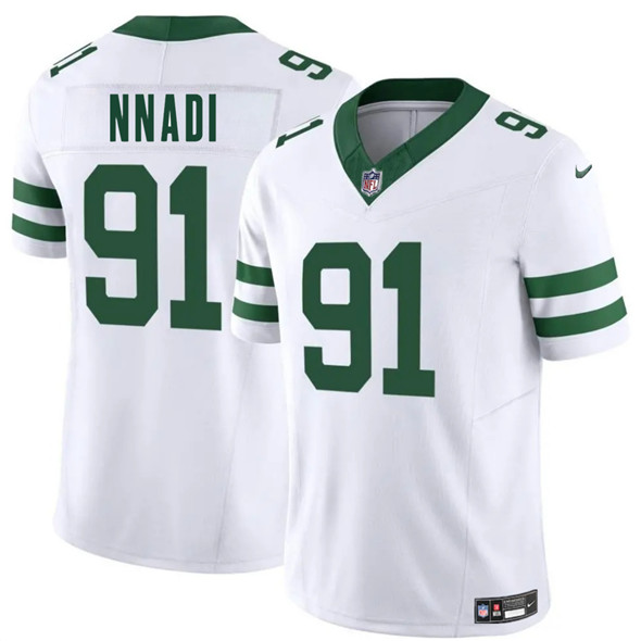 Men's New York Jets #91 Derrick Nnadi White 2025 F.U.S.E. Vapor Untouchable Limited Football Stitched Jersey