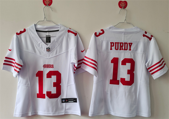 Women's San Francisco 49ers #13 Brock Purdy White F.U.S.E Vapor Untouchable Stitched Jersey(Run Small)