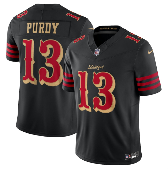 Women's San Francisco 49ers #13 Brock Purdy Black 2025 F.U.S.E. “Rivalries” Vapor Limited Stitched Football Jersey(Run Small)