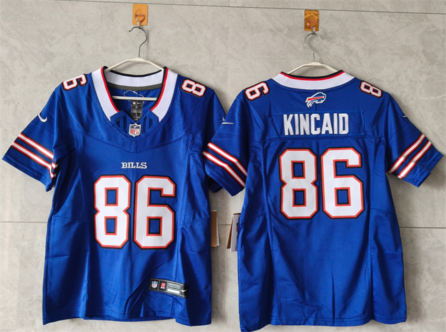 Women's Buffalo Bills #86 Dalton Kincaid Royal 2023 F.U.S.E. Vapor Untouchable Limited Stitched Football Jersey(Run Small)