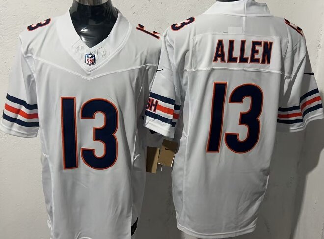 Men's Chicago Bears #13 Keenan Allen White  F.U.S.E. Vapor Untouchable Limited Stitched Football Jersey