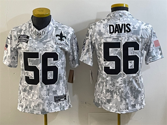 Women's New Orleans Saints #56 Demario Davis 2024 F.U.S.E Arctic Camo Salute To Service Limited Stitched Football Jersey(Run Small)
