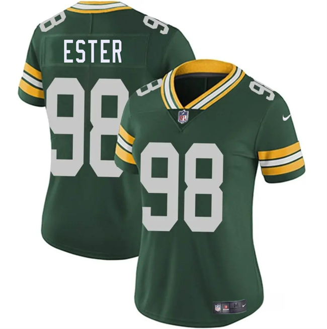 Women's Green Bay Packers #98 James Ester Green 2025 Vapor Untouchable Limited Stitched Jersey(Run Small)