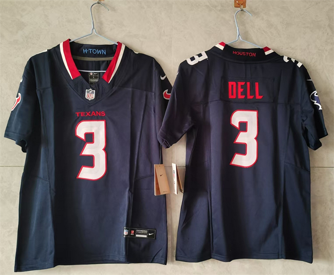 Women's Houston Texans #3 Tank Dell Navy F.U.S.E Vapor Stitched Football Jersey (Run Small)