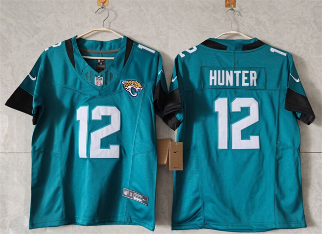 Women's Jacksonville Jaguars #12 Travis Hunter Teal 2024 F.U.S.E Vapor Limited Stitched Football Jersey(Run Small)