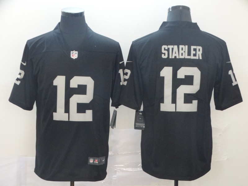 Women's Las Vegas Raiders #12 Kenny Stabler Black Vapor Untouchable Limited Stitched Football Jersey(Run Small)