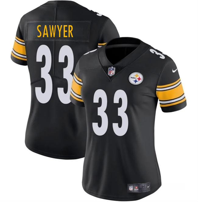 Women's Pittsburgh Steelers #33 Jack Sawyer Black 2025 Draft Vapor Untouchable Limited