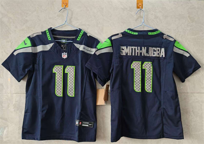 Youth Seattle Seahawks #11 Jaxon Smith-Njigba Navy 2025 Vapor Limited Stitched Football Jersey